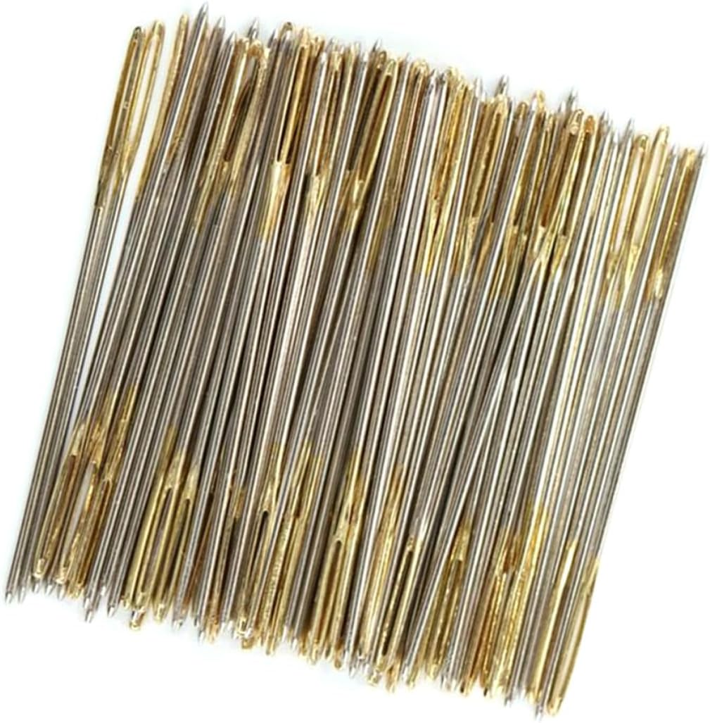 100pcs Golden Blunt Cross Stitch Needles for Canvas Upholstery