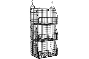 3-Tier Stackable Wire Basket Closet Organizer for Easy Storage