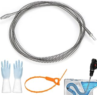 Abflussreiniger Spirale Rohrreinigungsspirale Ø10mm x 3m Abflussspirale Spülbecken Reinigungshaken S...