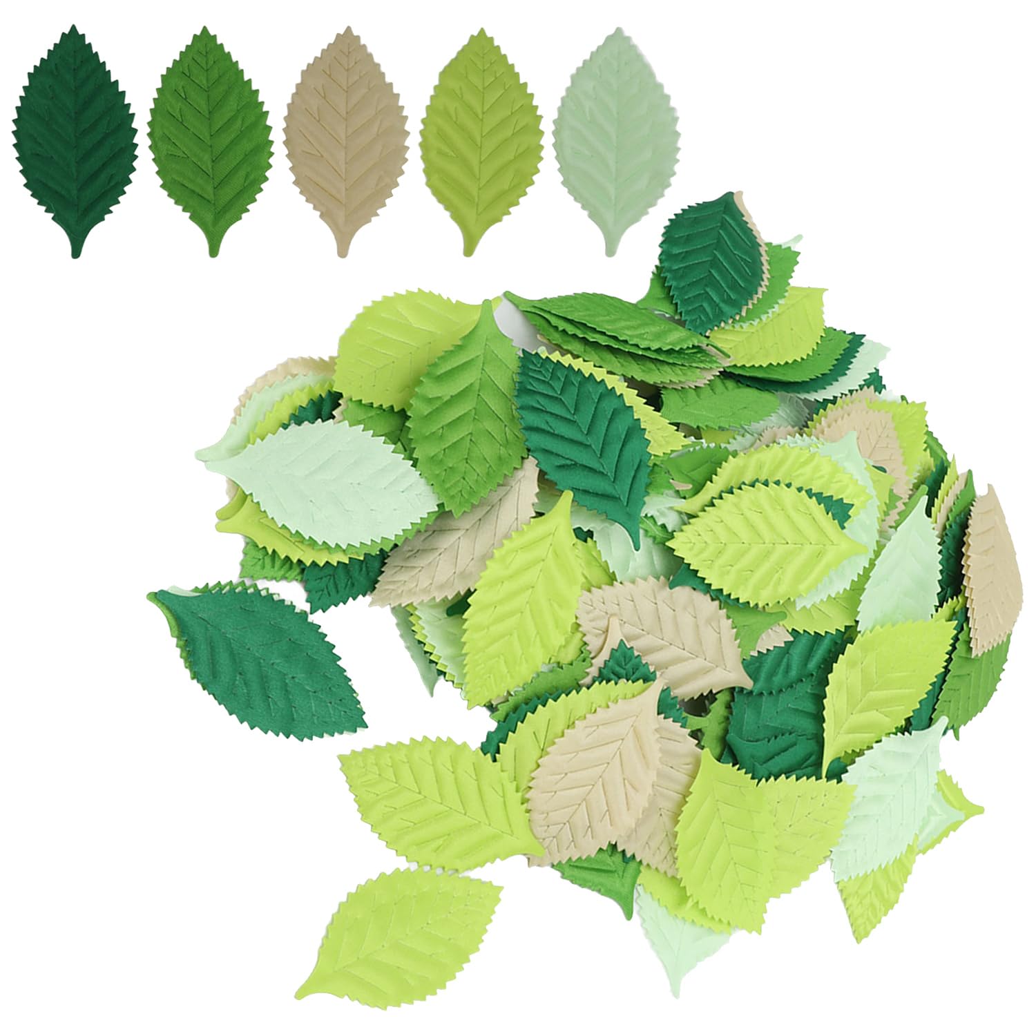 Tissting 200 Pezzi Foglie Artificiali di Seta di Foglie Verdi, Artificiali Foglie Verdi Singole Finte Foglie per Artigianato Fai Da Te, Decorazione di Nozze, Decorazione Interna, Segnalibro