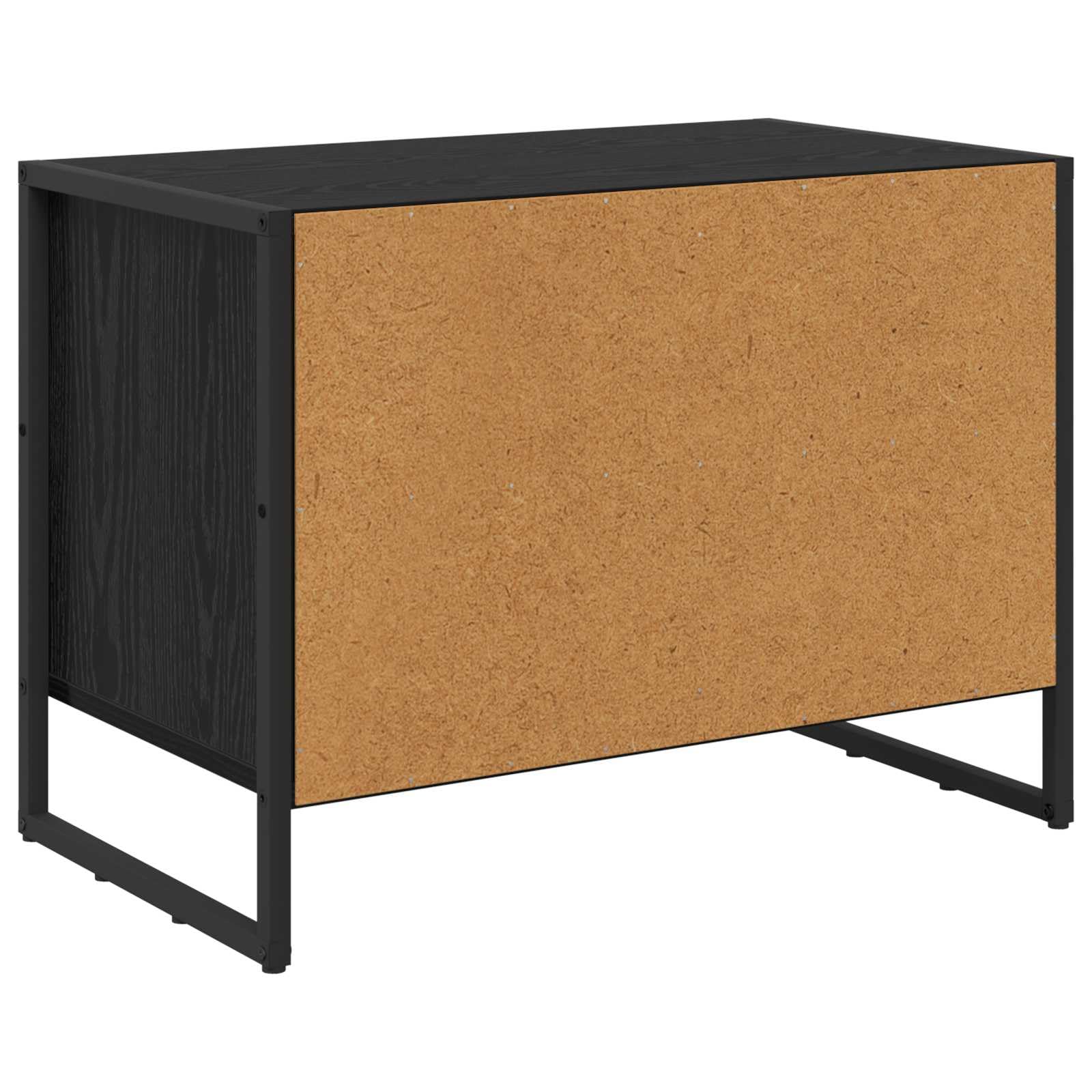 Schuhschrank Schwarz Eichen-Optik 60 x 35 x 44 cm Holzwerkstoff, schmaler Schuhständer mit Stauraum, platzsparende Schuhablage für Flur und Diele, geschlossene Aufbewahrung