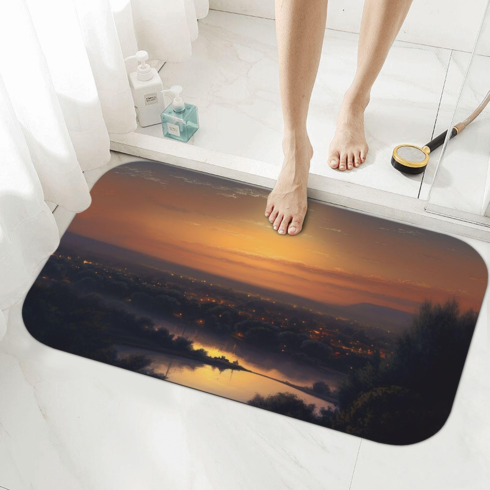 Tapis de bain en terre de diatomée anti humidité pour éviter les sols glissants de douche