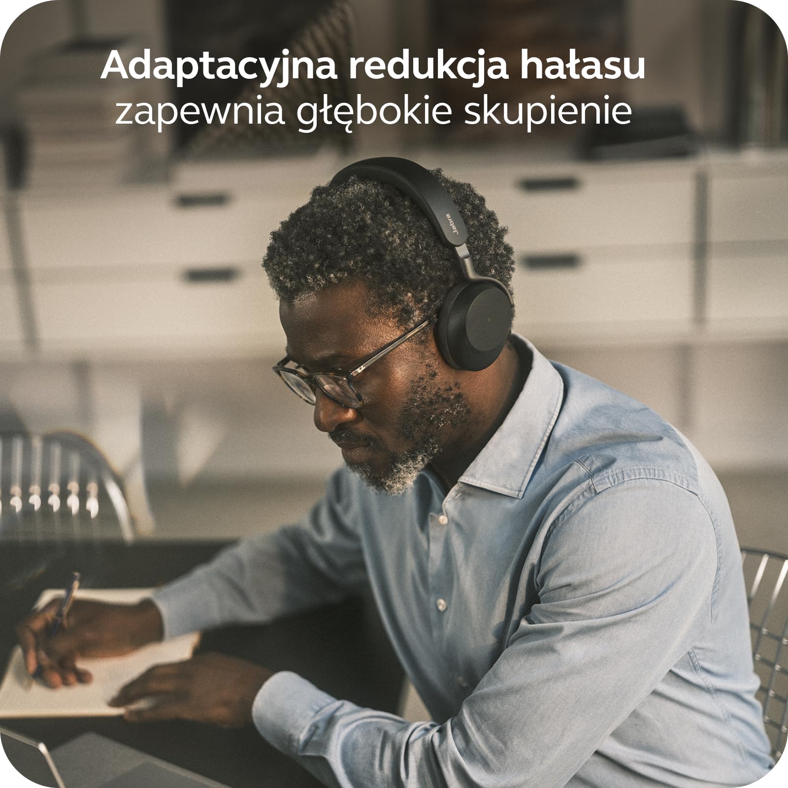 Jabra Evolve3 75 Bezprzewodowy Zestaw Słuchawkowy Bluetooth On-Ear, Czarny | Z mikrofon, USB-C, AI Połączenia, Zaawansowana ANC, 22h Bateria, do Online Meeting Apps