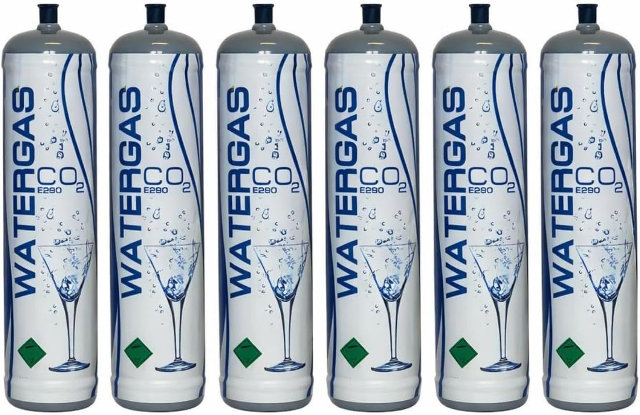 NICEDROP - Bombole CO2 600g E290 per Gasatore Acqua Frizzante – Attacco M11x1 Compatibile Universale – Set Risparmio 6 Pezzi - Made in Italy