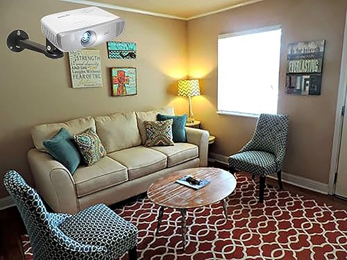 Miniatura 5 de 2-Be-Best Soporte de pared ajustable para proyector, 7.87 pulgadas de longitud, 7.8 libras, carga 360 rotación, soporte para cámara de proyector de