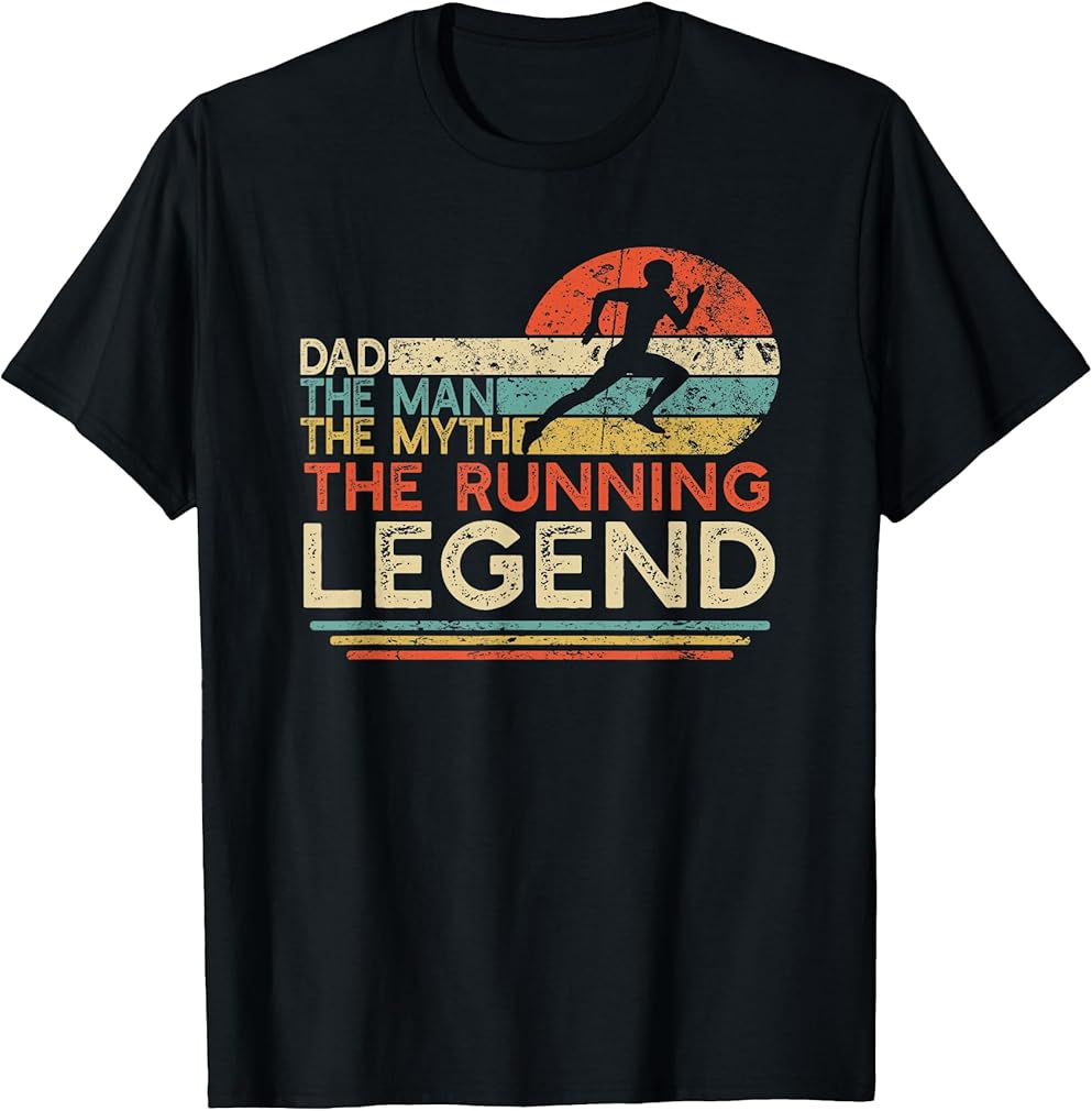 Vintage Running Dad The Man The Myth The Legend Runner Gift T-Shirt