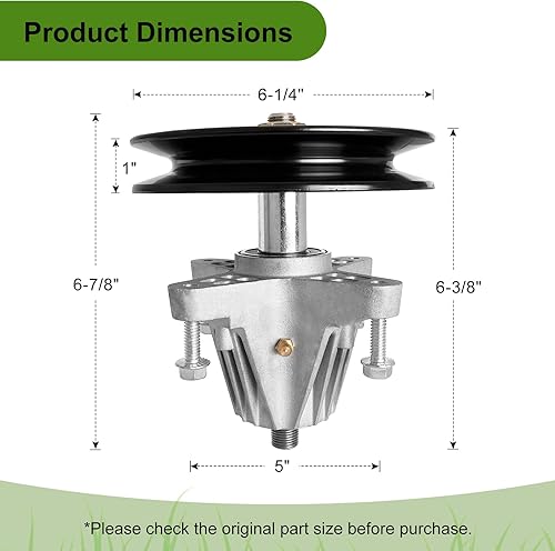 Miniatura 2 de Belleone 918-04822B Conjunto de husillo para tractor Craftsman Cub Troy Bilt Pony Bronco de 42 pulgadas, viene con todos los accesorios de montaje,