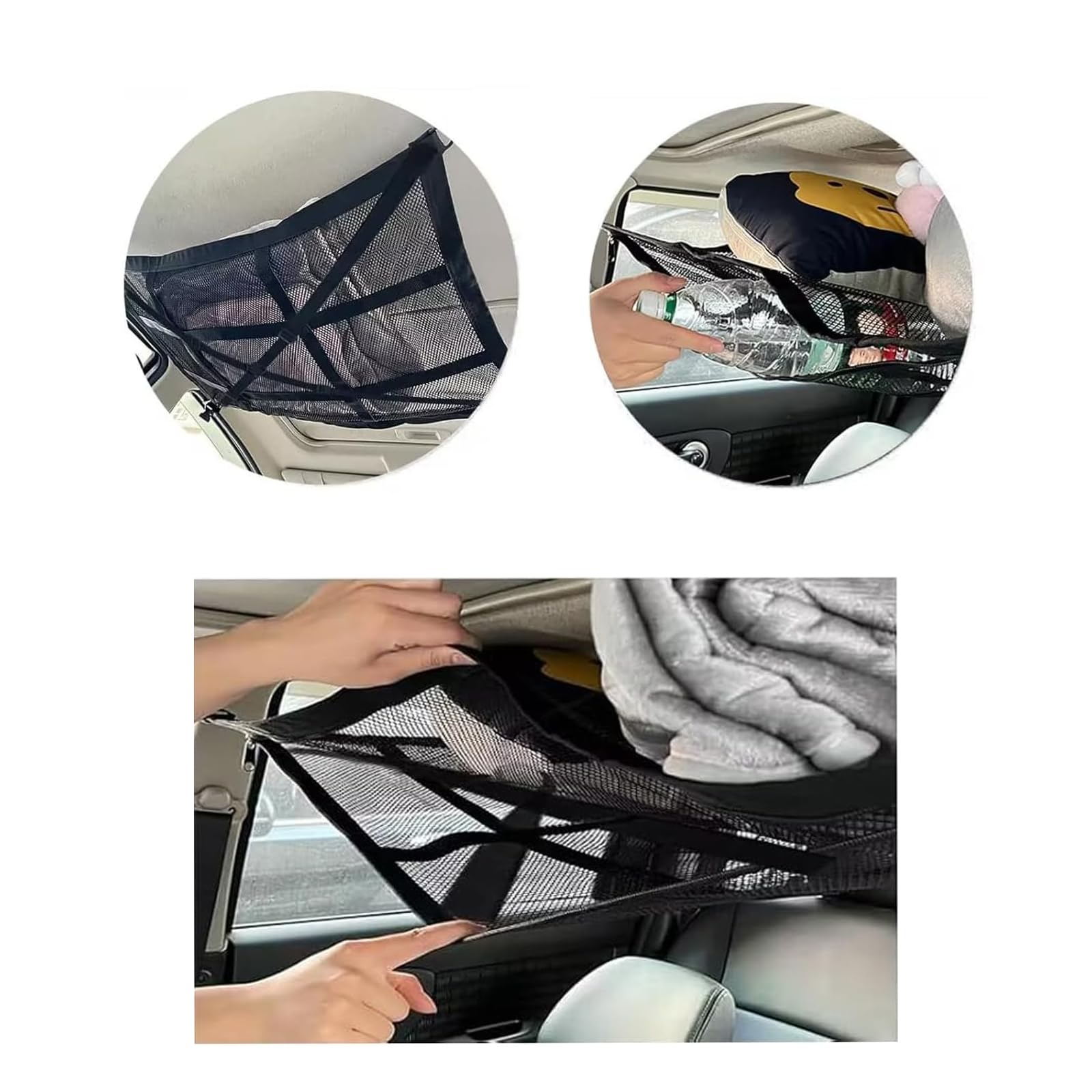Filet De Rangement pour Toit de Voiture, Réseau De Stockage De Voiture, Filet De Rangement pour Toit De Voiture, Filet De Rangement De Toit Adapté à Différents Modèles De Voitures （78×53cm）