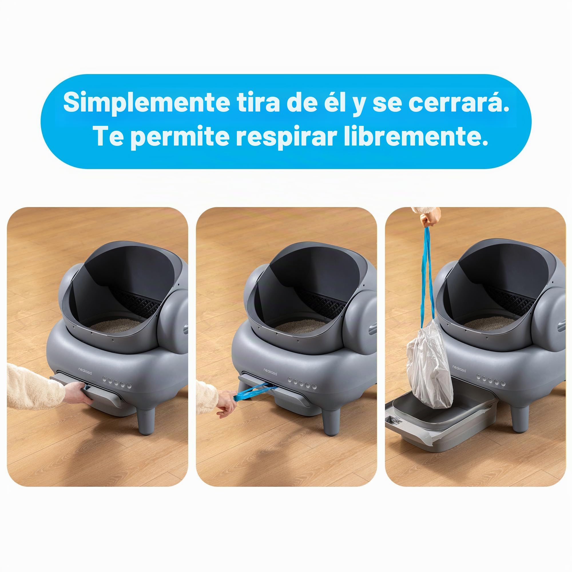 Neakasa Bolsas de basura reemplazadas, 2 rollos, bolsas para receptáculos de residuos de arena para gatos M1 con parte superior abierta y autolimpiante