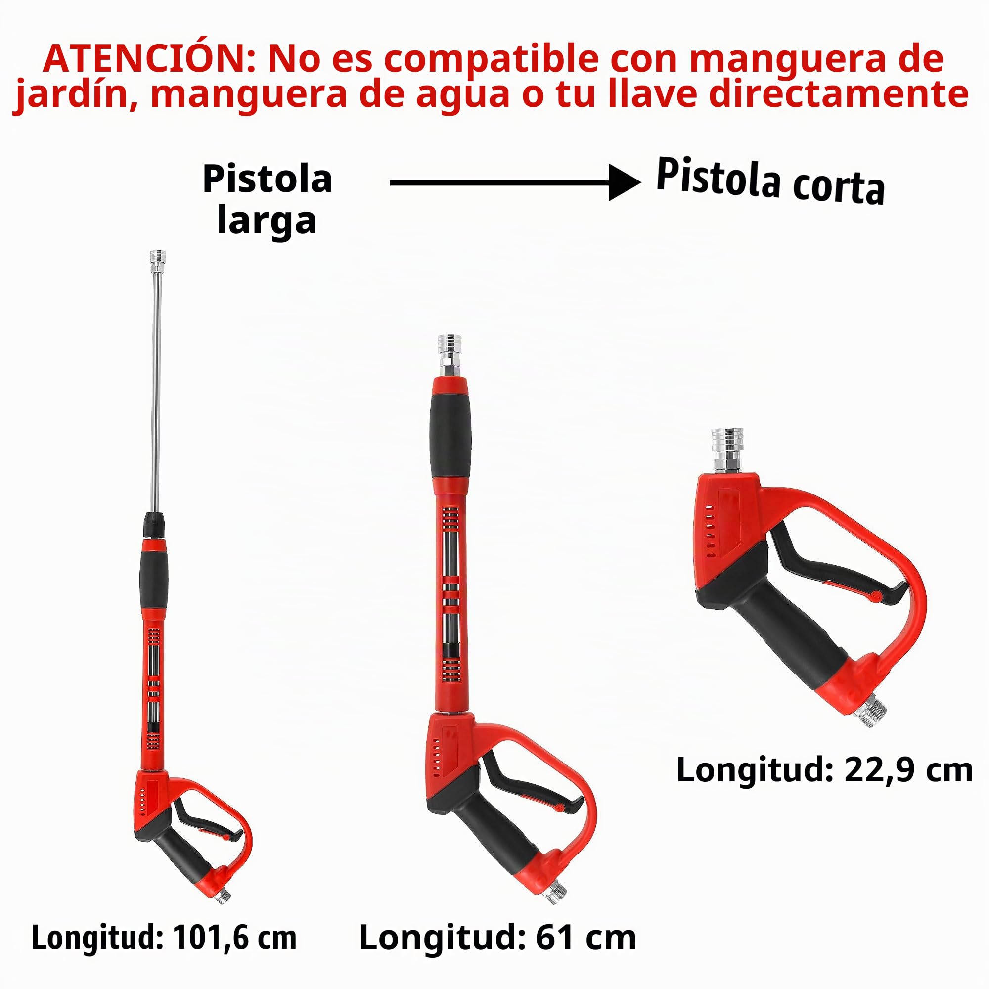 Tool Daily - Pistola limpiadora de alta presión (5 puntas de boquilla, conector M22, 101,6 cm, 5000 PSI)