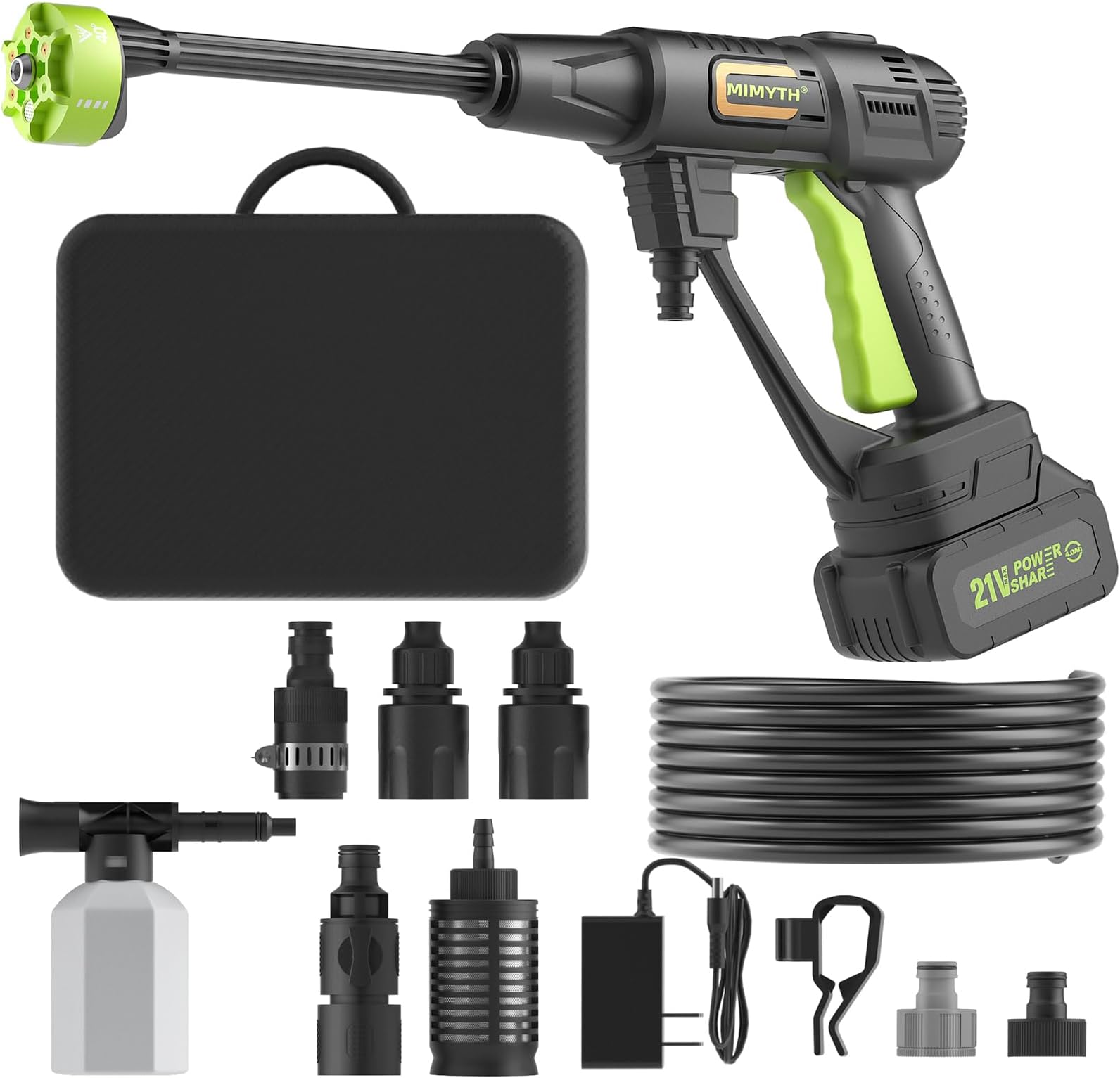 Cordless Pressure Washer; 990PSI Cordless Power Washer with Brushless Motor, 4.0Ah Battery&Charger, 6-in-1 Nozzle, 3 Power Level Touch Screen; powerwasher for Cars/Yard