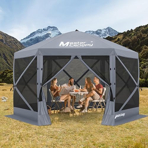 Miniatura 9 de MASTERCANOPY Tienda de campaña desplegable de 10 x 10 pies, casa de pantalla instantánea con red, ajuste rápido, refugio de toldo al aire libre con