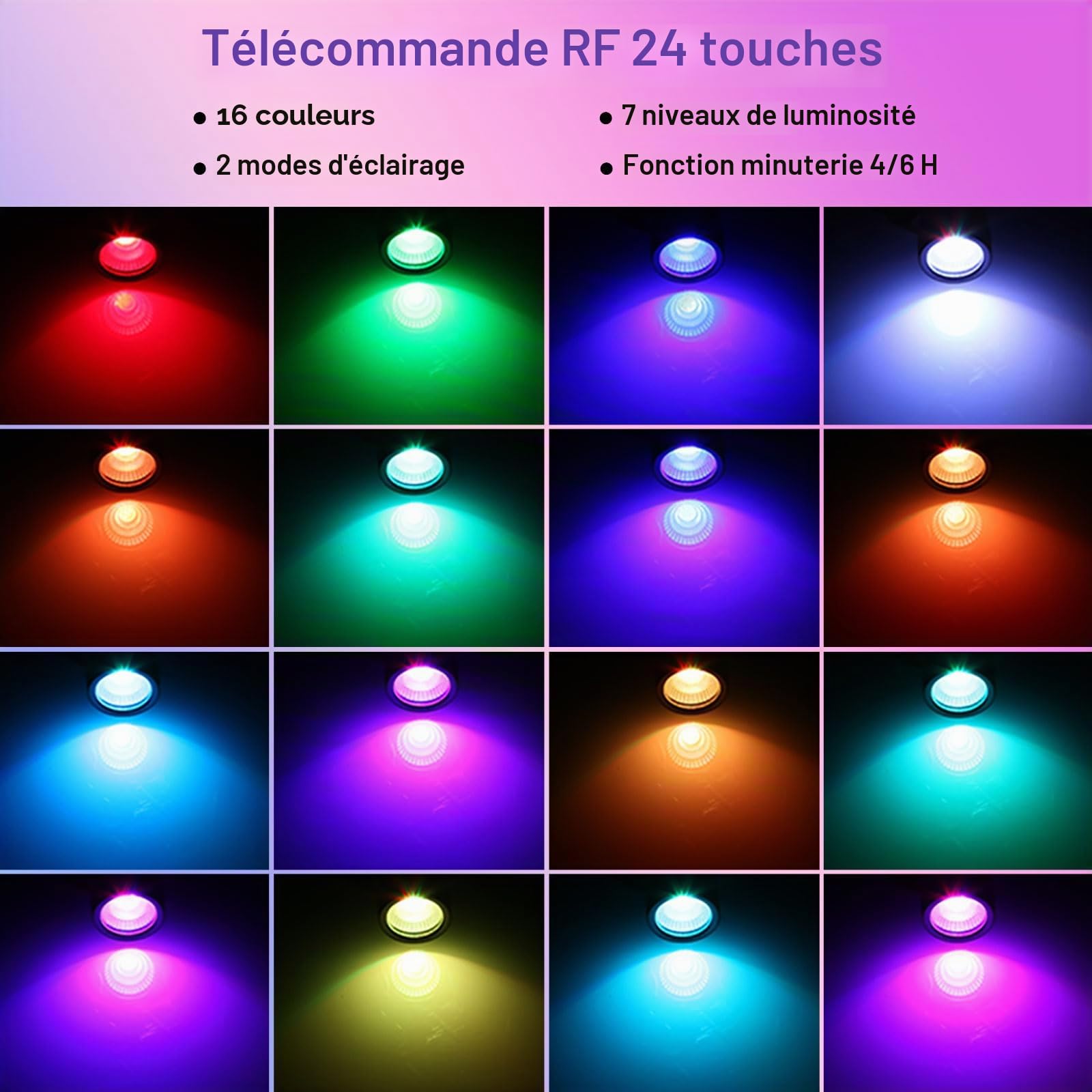 B-right RGB Spot extérieur LED, Spot de jardin, Éclairage de Jardin, 4*3W Lampe de Jardin lumière de Jardin avec câble, Lampe de jardin avec Piquet de Terre,Lampe Exterieur pour Jardin Balcon Terrasse