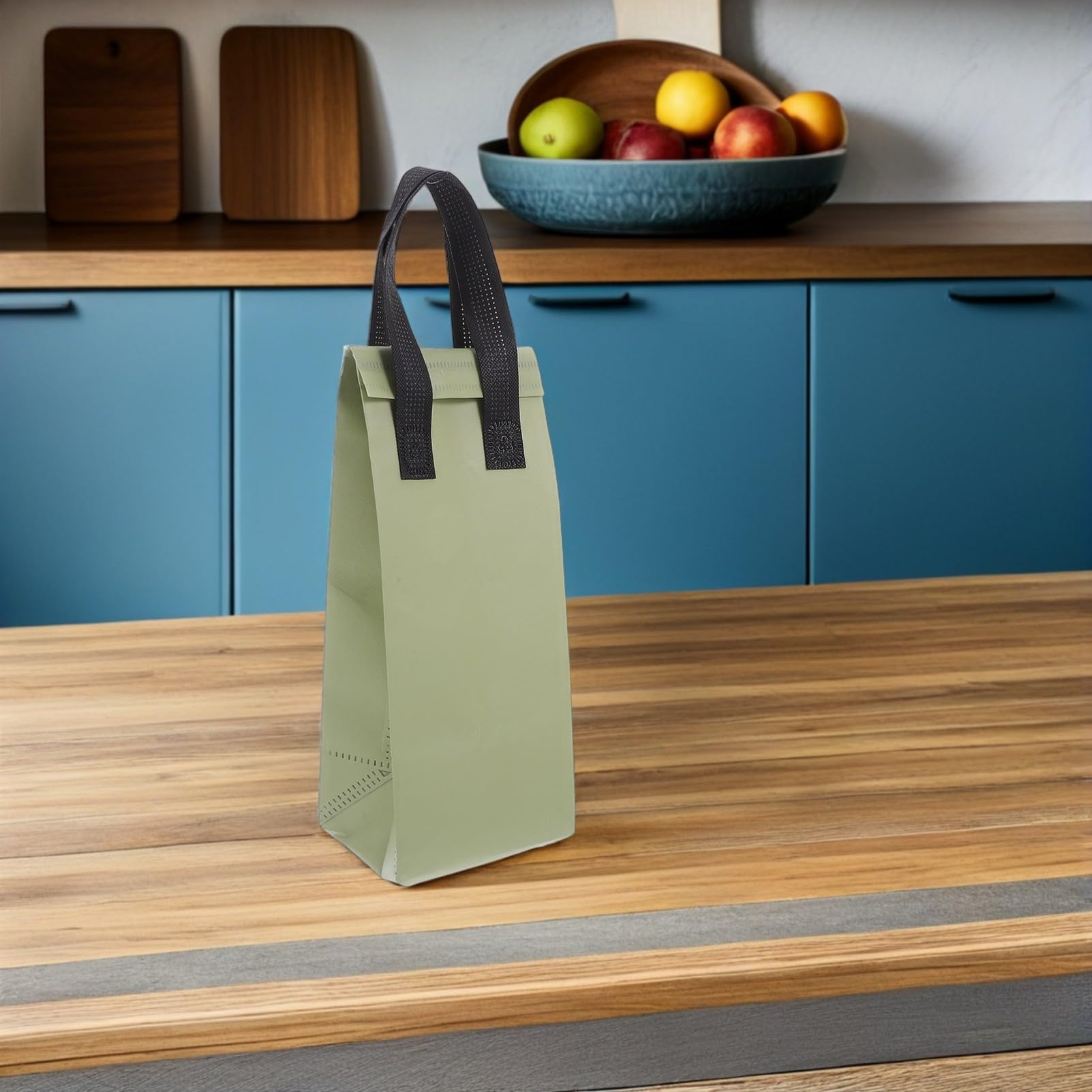 Gatuida 50 pièces Sac Isotherme Réutilisable avec Anse Sac Livraison Portable pour Boissons Chaudes Froides Isolé pour Transport Café Thé Jus Vert Olive