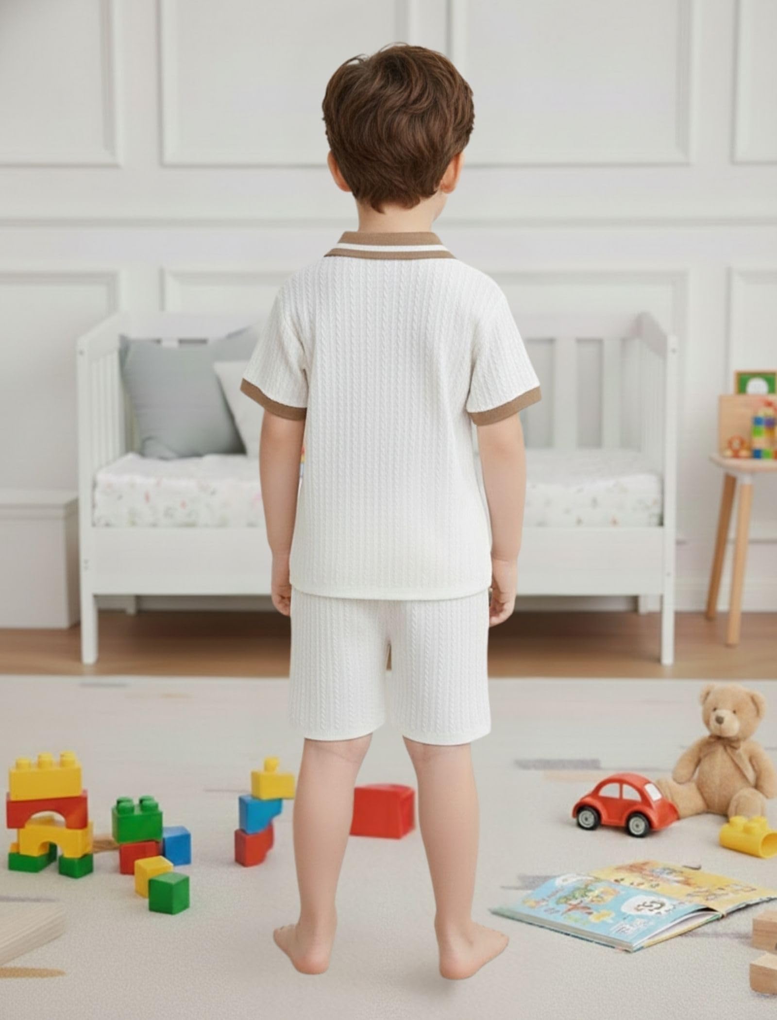 EMBLIKA Cotton Lycra Blend Half Sleeve Polo Neck Regular Fit Boys T-Shirt | Kids T-Shirt |Tshirts for Kids Boys | Cotton Tshirt White 1