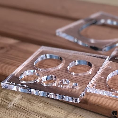 Miniatura 4 de 3 plantillas de enrutador para carpintería, 4 x 3.92 pulgadas, plantilla de plantilla de enrutador circular, plantilla decorativa con incrustaciones