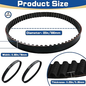 2Pcs Power Grip-GT4 560-8m Belts Compatible with Surron Belts | Compatible with Sur-Ron Light Bee/X Segway X260/X160 Talaria Off-Road Motorcycles Drive Belts, Premium Rubber