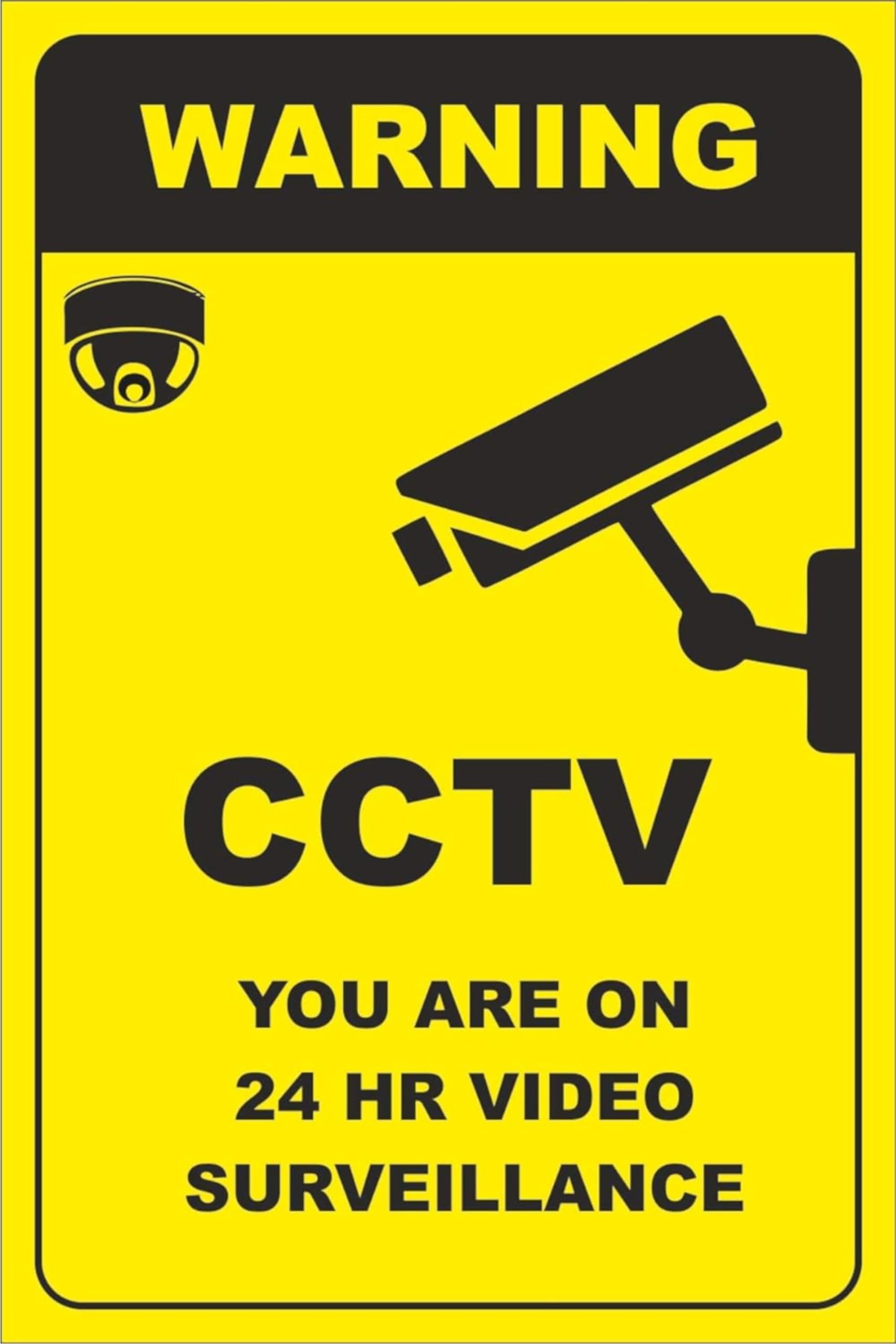 Signex - Warning CCTV Surveillance Sign Vinyl Sticker - Self Adhesive -12" X 6" -