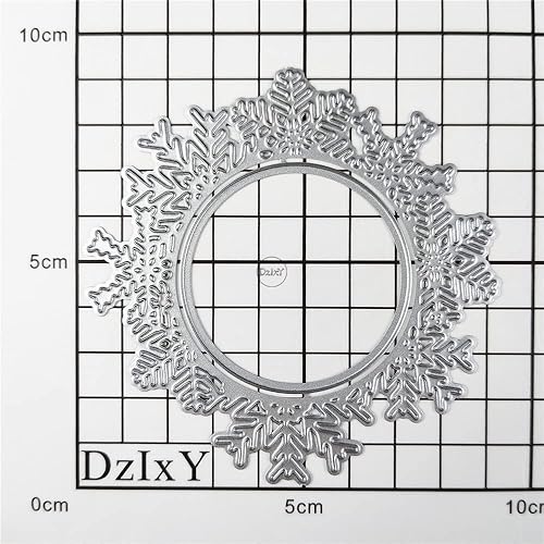 Miniatura 3 de DzIxY Bonito copo de nieve de encaje redondo marco de metal troquelado troquelado para hacer tarjetas, juegos de troqueles de papel para álbumes de