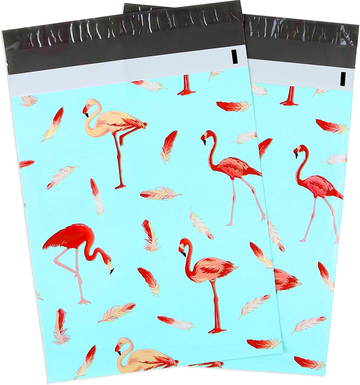 Ohuhu 100 Pcs 10 x 13 Flamingo Poly Mailers, Christmas Gift Packing Bags, Envelopes Shipping Bags with Self Seal Adhesive, Waterproof and Tear-Proof Postal Bags