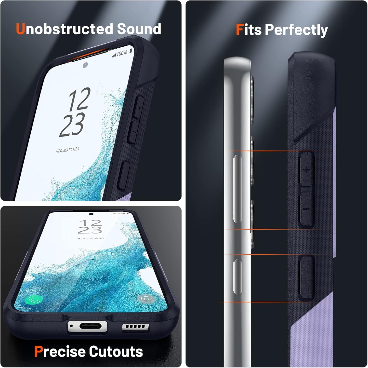 Designed for Samsung Galaxy S23 Plus Case Galaxy S23+ Case Gift Militay Grade Drop Protective Rugged Cover Shockproof for Galaxy S23 Plus Phone Case for Women Men boy Girl (Purple+Blue) - Image 6