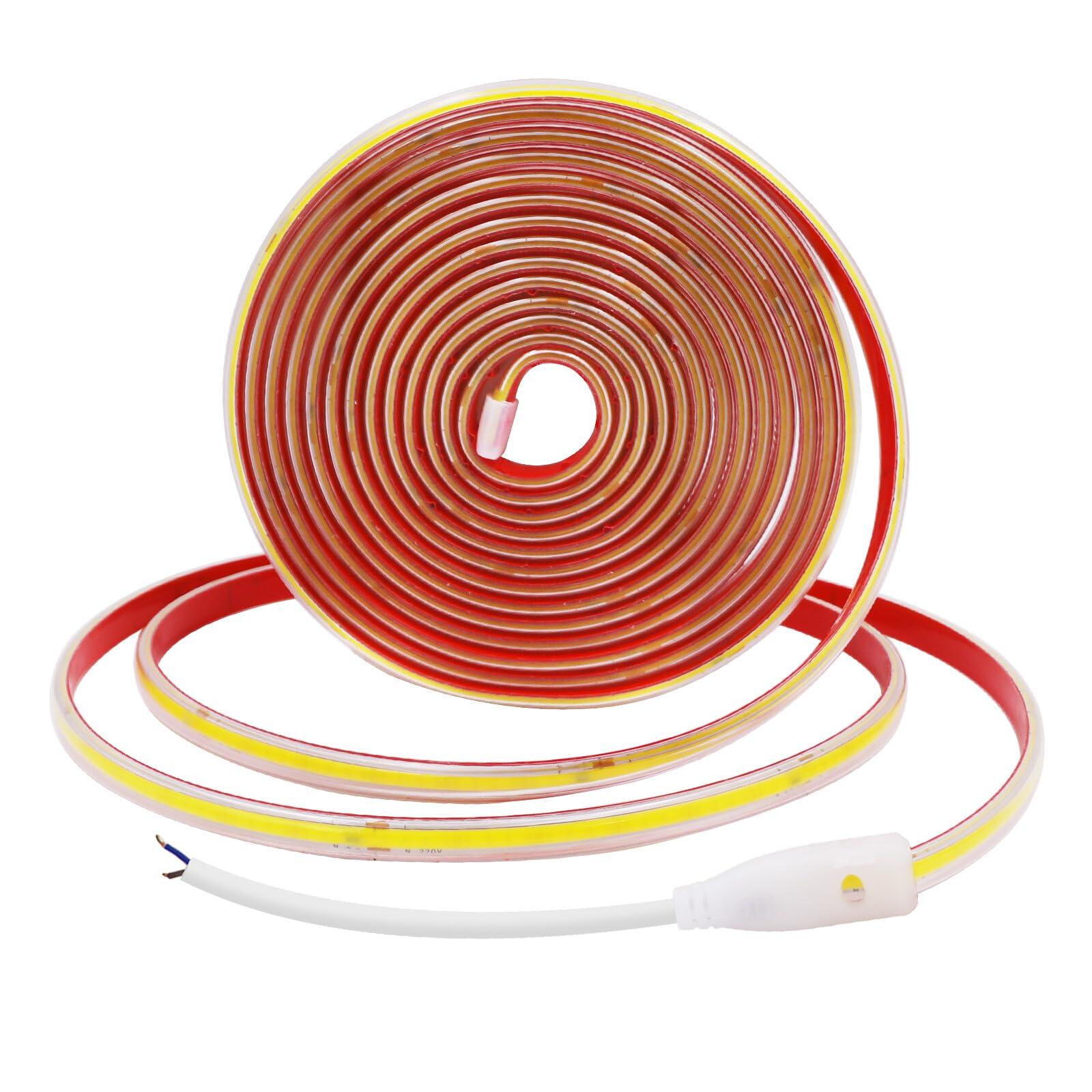 220V COB Bande LED Autocollant, Découpe Tous les 10cm, Etanche Bande Lumineuse Super Lumineux 288 LEDS/M Flexible Bande lumière (Blanc chaud, 25M)