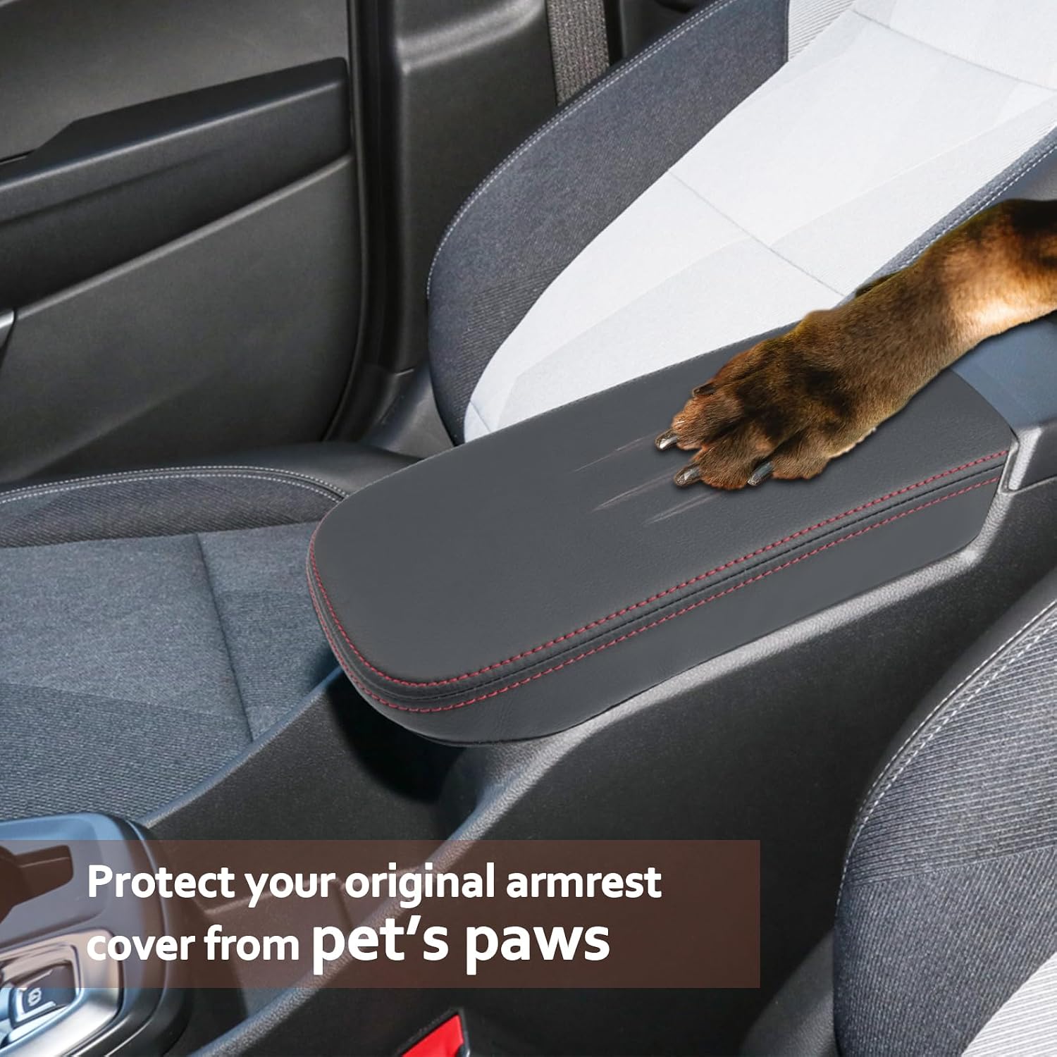 SKTU 2024 2025 2026 Chevy Trax Center Console Cover for 2024 2025 2026 Chevrolet Trax Armrest Cover 2024 2025 2026 Chevy Trax Accessories 2024 2025 2026 Chevy Trax Console Cushion (Red Line)