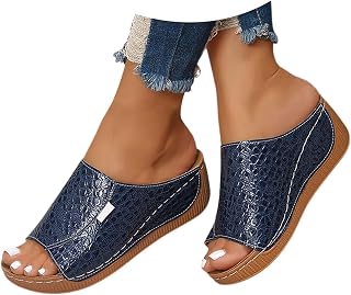Pantolets Women's Arch Slippers Orthotic Sandals Non-Slip Wedge Sandals Bohemian Beach Shoes Summer Elegant Heel Shoes Lightweight Drop Leisure Outdoor Sandals