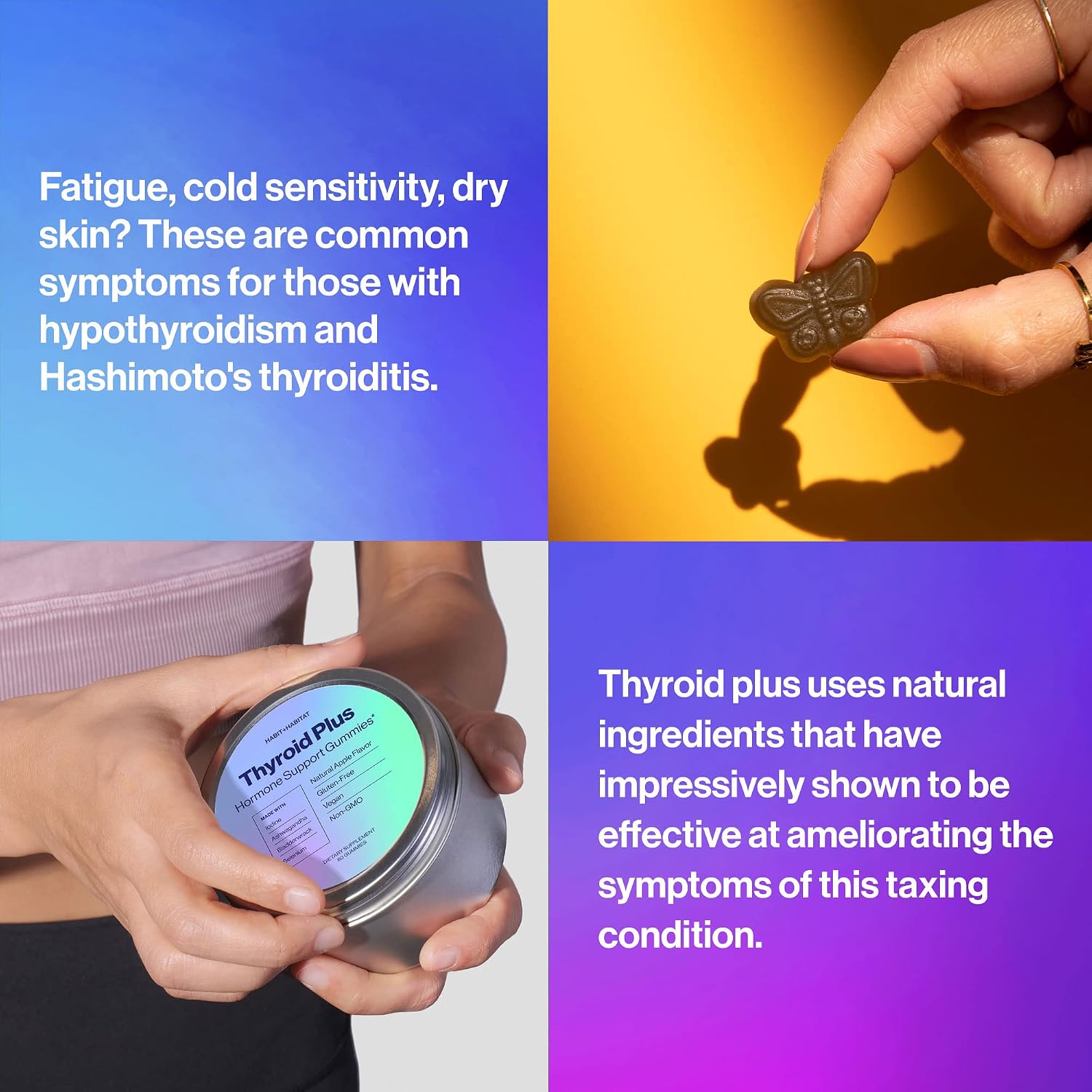 Habit Habitat Thyroid Plus Gummies - Thyroid Support with Ashwaganda, Iodine, Bladderwrack, Kelp, and Schisandra