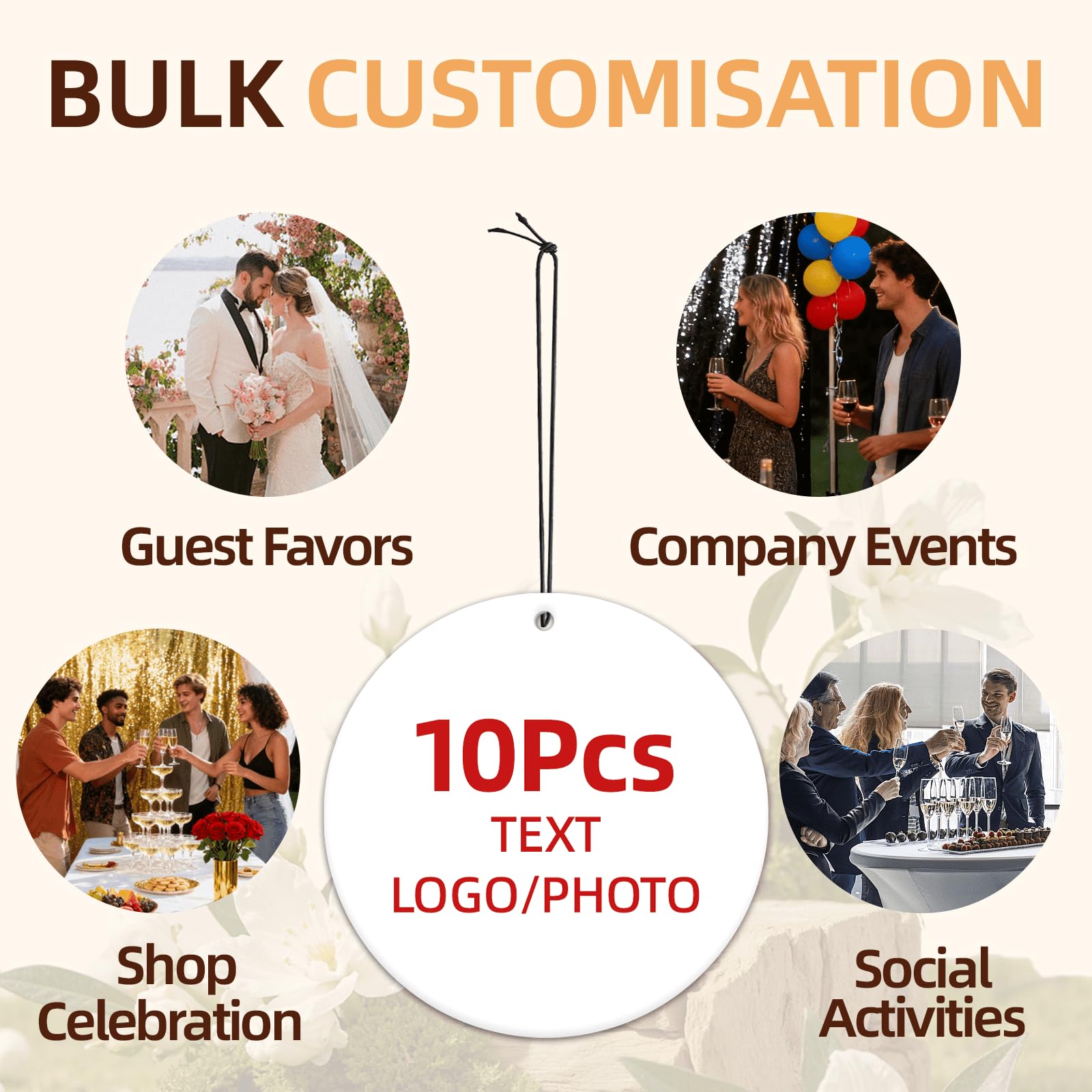 YZPPDHFC 10-1000PCS Customize Photo Car Air Freshener with Logo, Personalized Air Freshener with Pictures, Custom Business Logo Items, Custom Gift for Car Dealerships, Customer Loyalty Gifts - 5