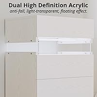 Vista 6 de IRONCK Night Stand, Bedside Table with 3 Drawers, Modern Nightstand with LED Light, End Table with Storage for Bedroom, White