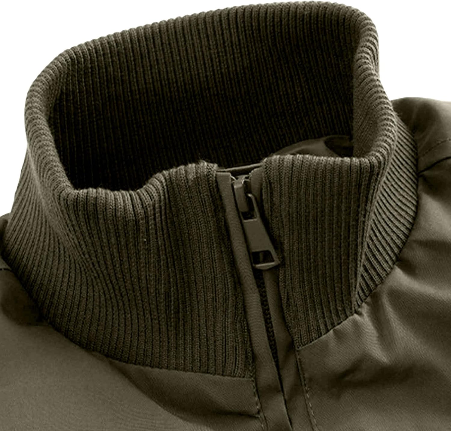 Mens Stand Collar Jacket Long Sleeve Zip Up Loose Fit Warm Coat Fashion Casual Fall Winter Outerwear with Pockets