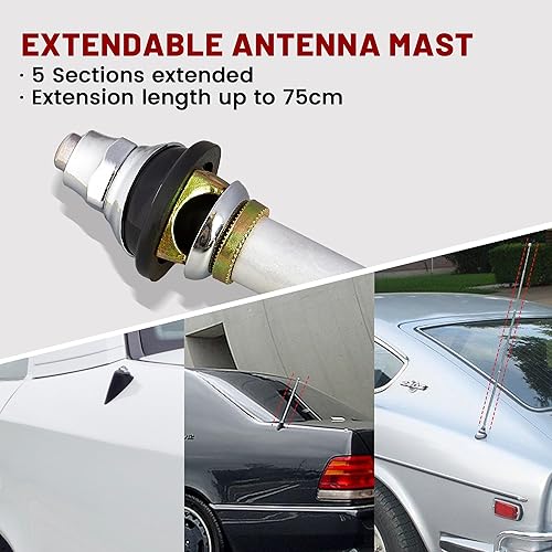 Miniatura 5 de RED WOLF Kit de antena de alimentación totalmente automática para automóvil, repuesto para Chevy Cadillac Mercedes-Benz BMW Honda Nissan Toyota