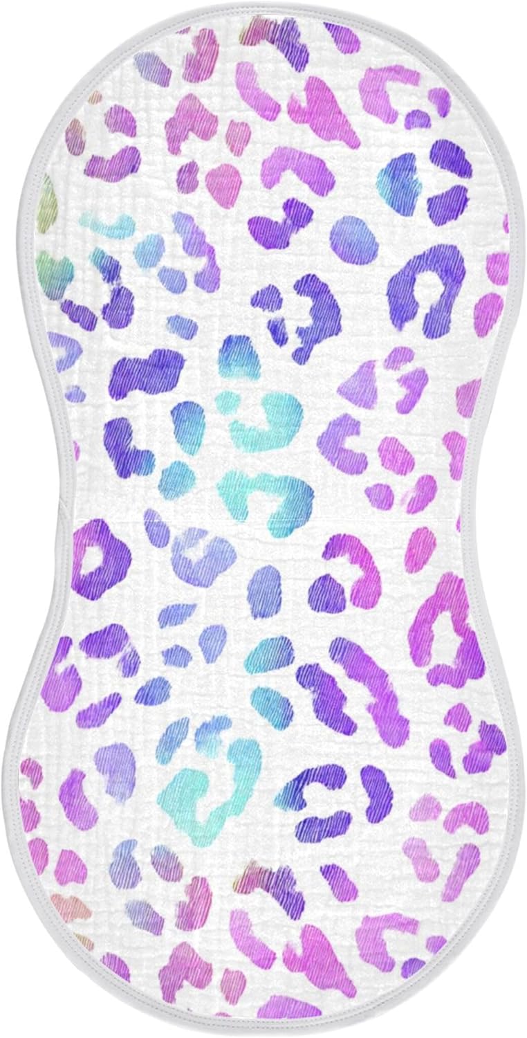 Leopards Cheetahs Print Burp Cloths Baby Boys Girls Absorbent Soft Cotton Burping Cloths Rags 4 Pack