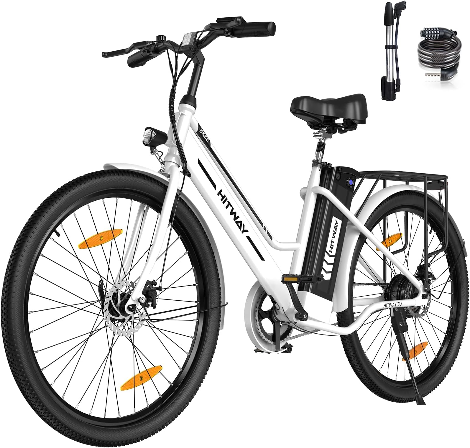 HITWAY Electric Bike, 26 inch E-bike Electric city bike for women and men, with 250W motor, 36V 8.4AH removable lithium battery 35-70km