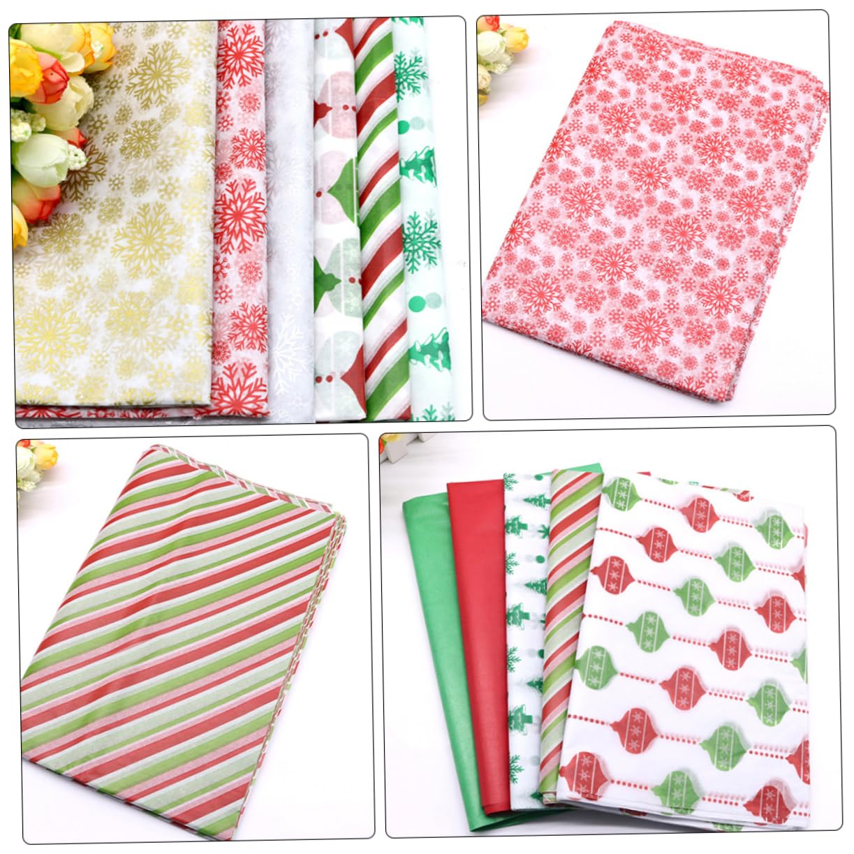 FRCOLOR 150 pièces de papier pour poire de Noël, cadeau de fleurs, papier d'emballage, papier d'emballage cadeau pour Noël, papier Sydney x66