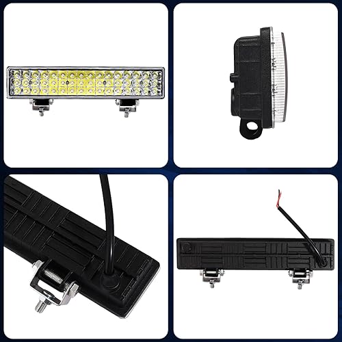 Miniatura 3 de AUBEAMTO Barra de luz LED de trabajo de 2 x 12 pulgadas para camión, 48 LED, 144 W, 48 000 lúmenes, luces todoterreno súper brillantes, barra de luz