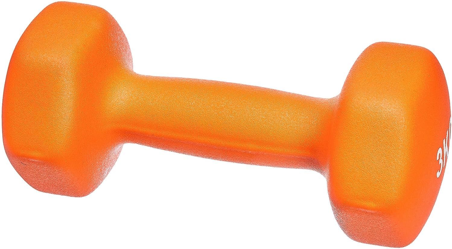 KAKSS Neoprene Dumbbell, Set of 2pcs (3kg Set Of 2pc - Orange)
