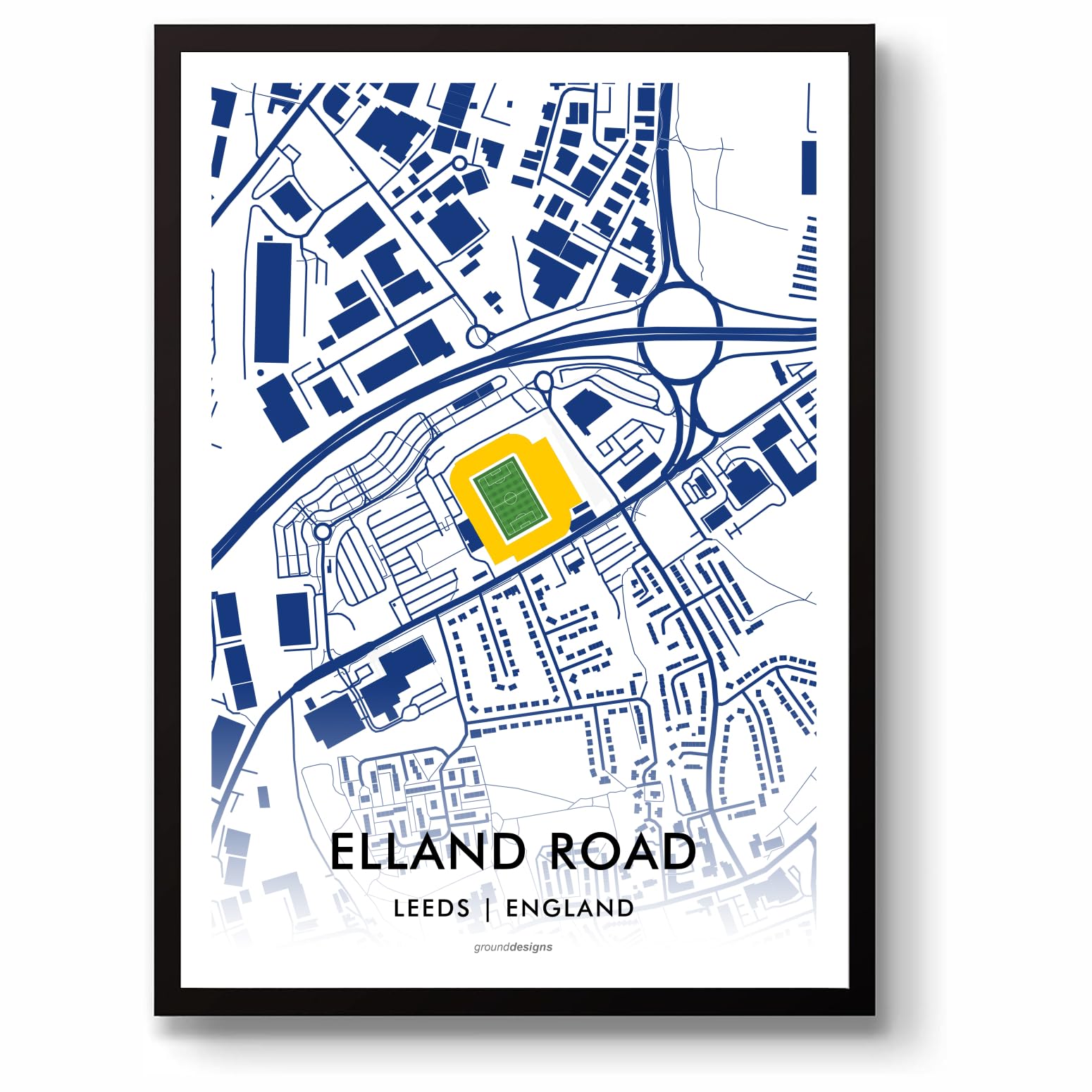 GroundDesigns LEEDS UNITED Elland Road Stadium Map
