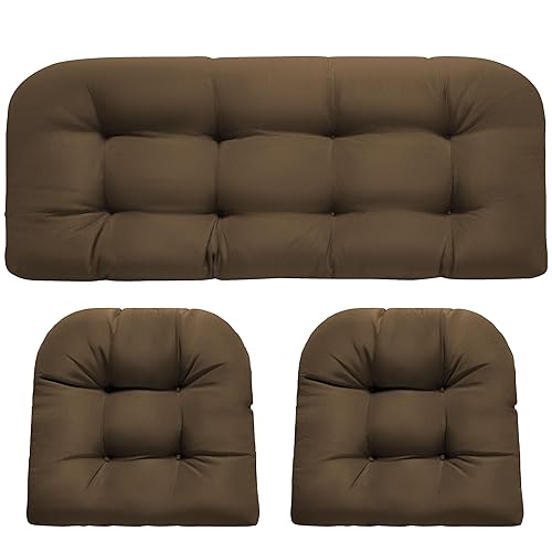 Wicker Chair Cushions, Waterproof Outdoor Loveseat Cushions for Patio Furniture,