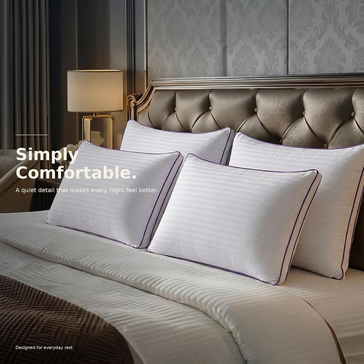 Dreamara King Size Pillows Set of 2 for Sleeping, Down Alternative Bed Pillows with Gusseted Design, Hotel Quality Feel, Soft Yet Supportive, Machine Washable