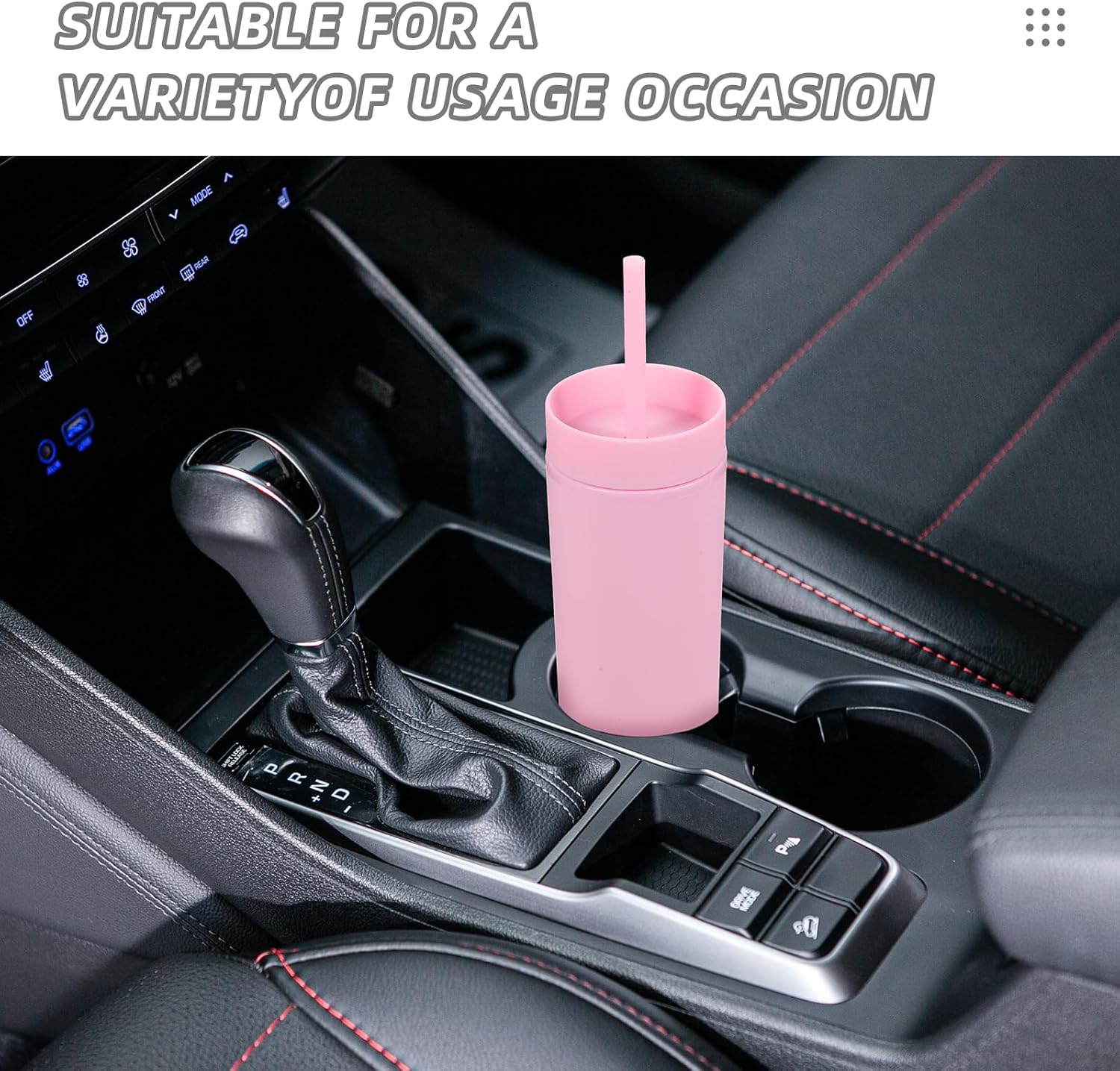 Volhoply 16oz Plastic Skinny Tumbler with Lid and Straw Bulk 8 Pack,Insulated Double Wall BPA Free Matte Acrylic Tumblers,Iced Coffee Travel Mug Reusable Party Cup,Customizable Diy Gifts(Pink,8 Set) - Image 6