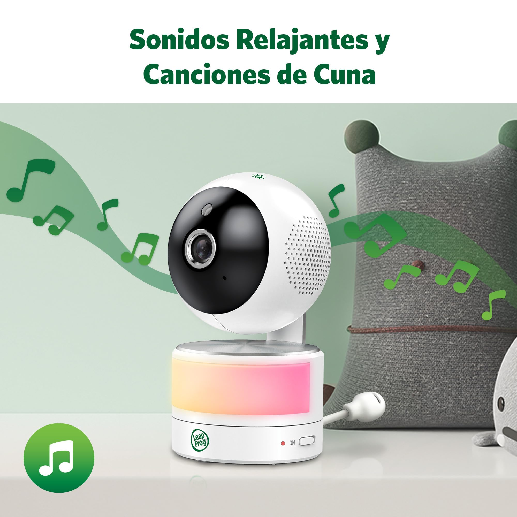 LeapFrog Baby Monitor Color Night Camera, 7" HD 720p Screen, 360° Panorama, 8X Zoom, Night Light, Humidity and Temperature Sensor, Up to 300m Range, Safe Connection, LF920HD