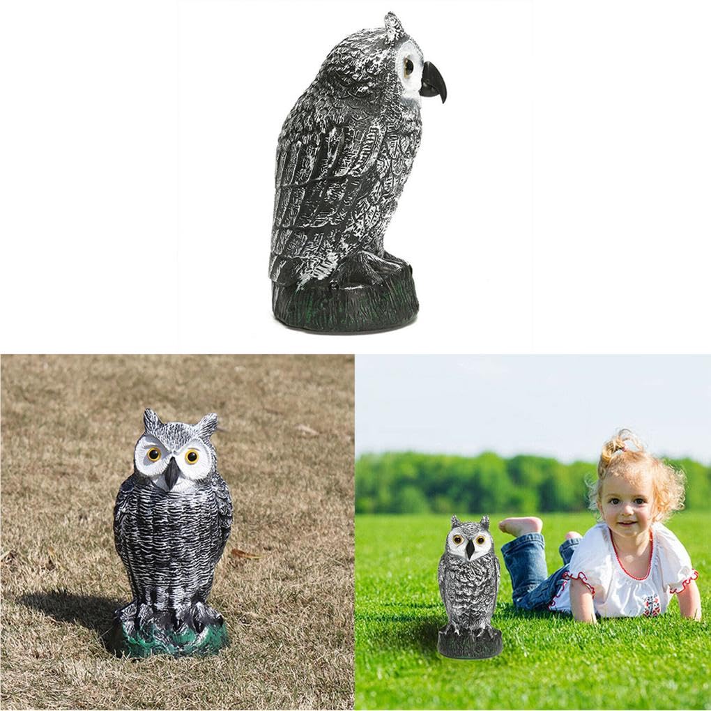 5 set grande gufo finto esca caccia deterrente uccello piccione gatto corvo testa dritta spaventapasseri giardino patio controllo parassiti ornamenti