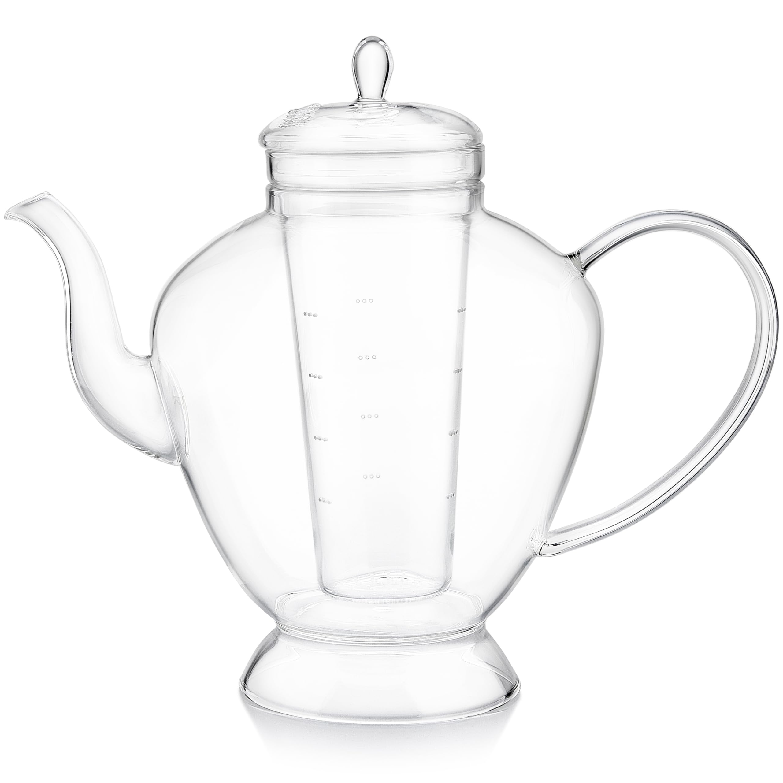 Teabloom Grand Bouquet Glas-Teekanne mit Microdot Glas-Teesieb – Elegante 1,4 l Borosilikat-Teekanne für losen Tee und blühende Blumen
