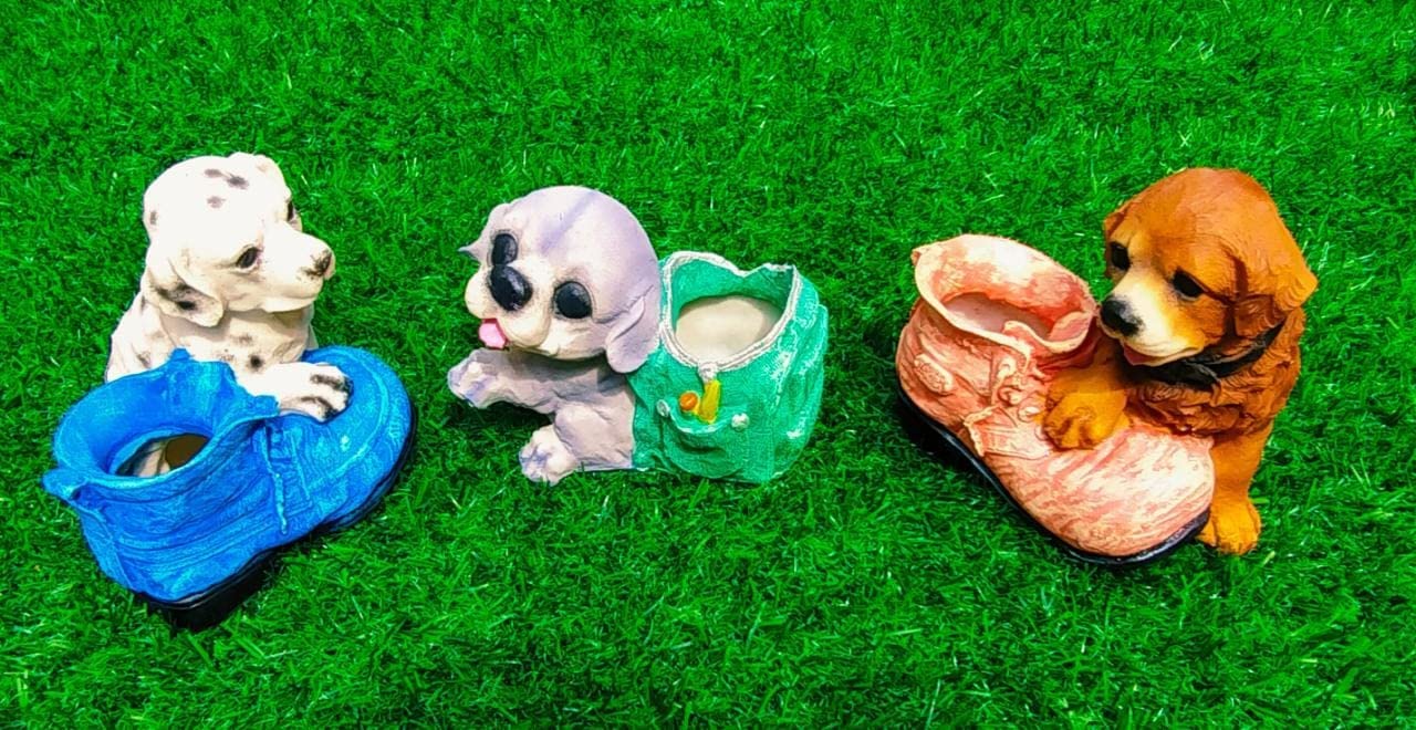 MEHRAS Life Style Combo Pack opf 3 Shoes Dog Shape Small Ceramic Flower Pot(Color:Multicolor) (B09K45JQCL) Amazon Price History, Amazon Price Tracker