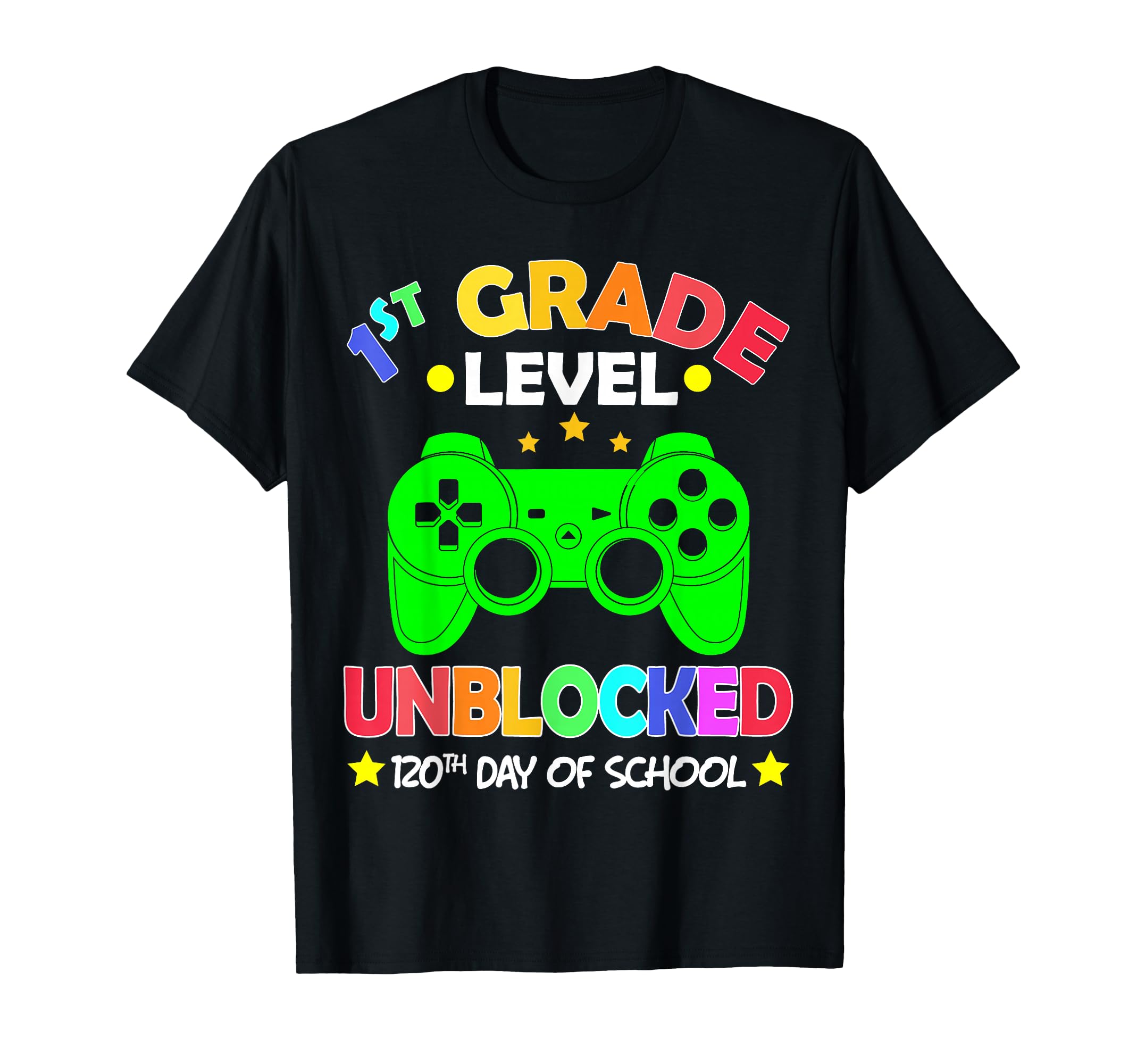 120th Day Of School 1st grade Video Game design For Kids T-Shirt