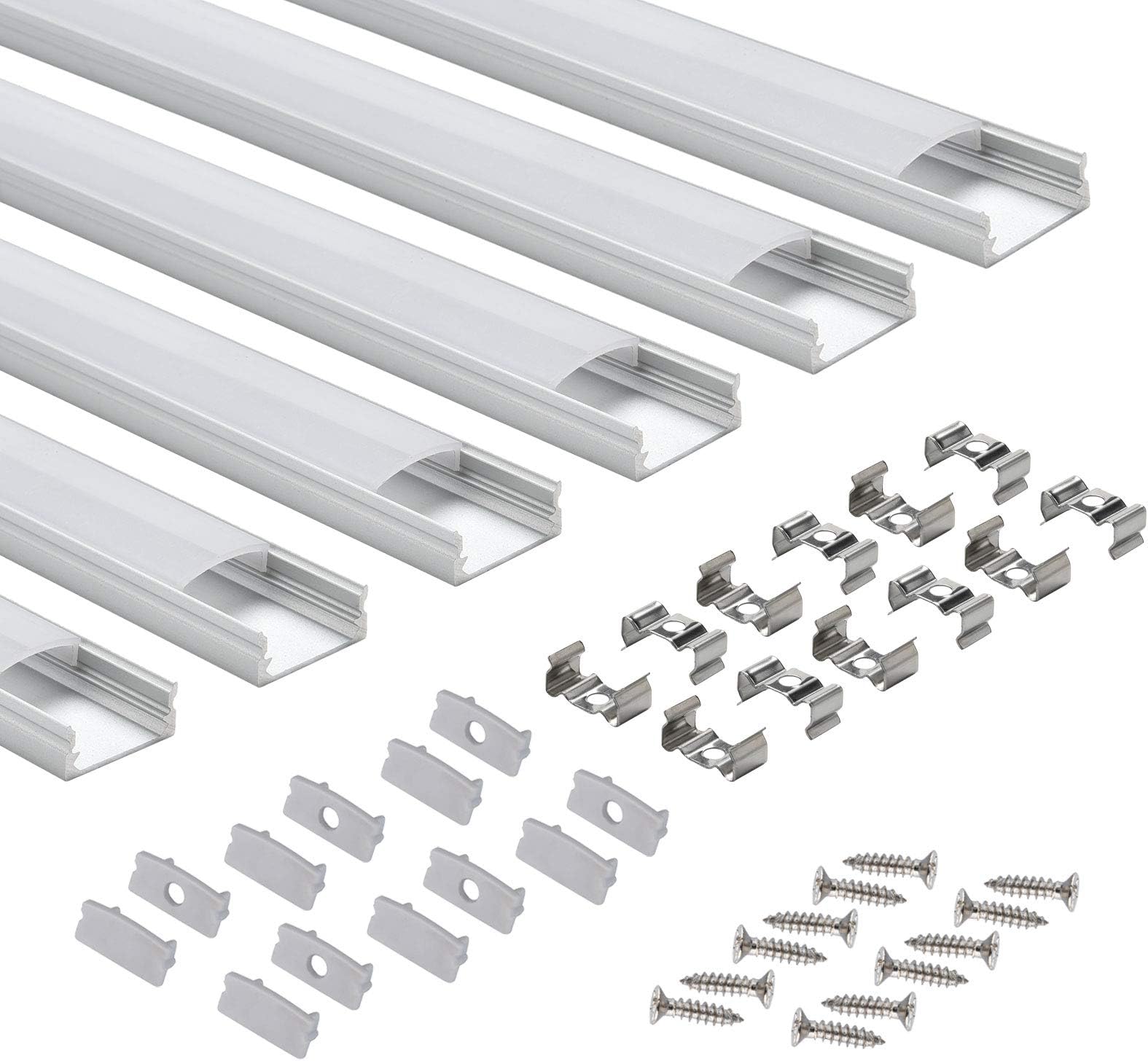 StarlandLed LED-Profil 6 × 1M, 6-Pack LED-Aluminium Profil U-Form mit ...