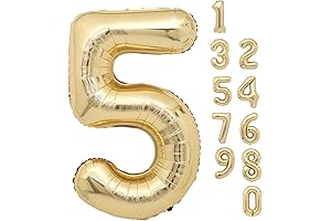 40 Inch Light Gold Number 5 Balloons: The Luminous Decorations for Milestone Moments