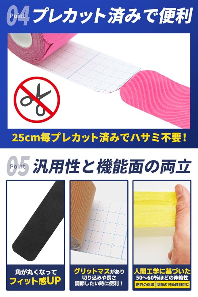 アサヒゴルフ BODYトレ キネシオロジテープ プレカットロール